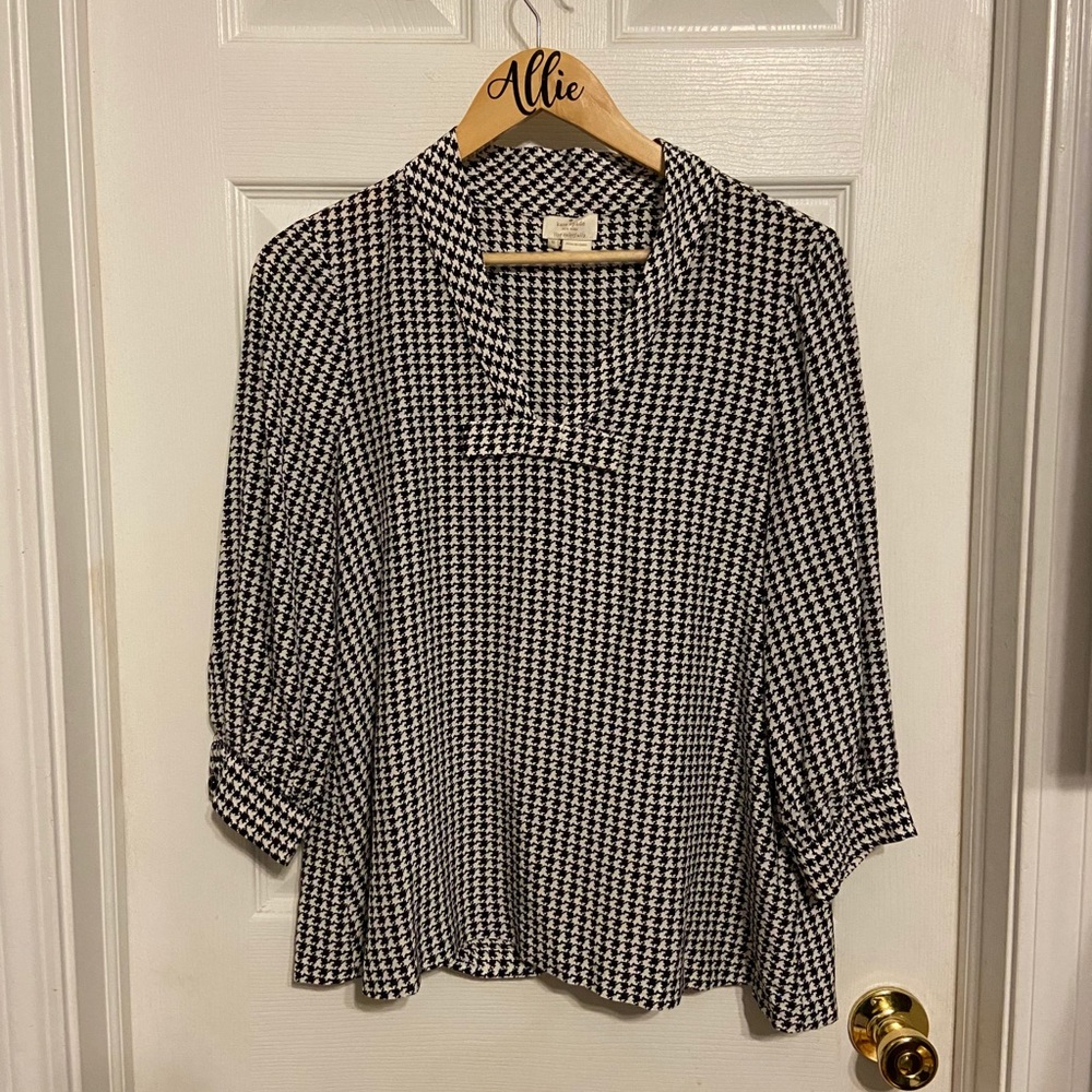 Kate spade black and white blouse